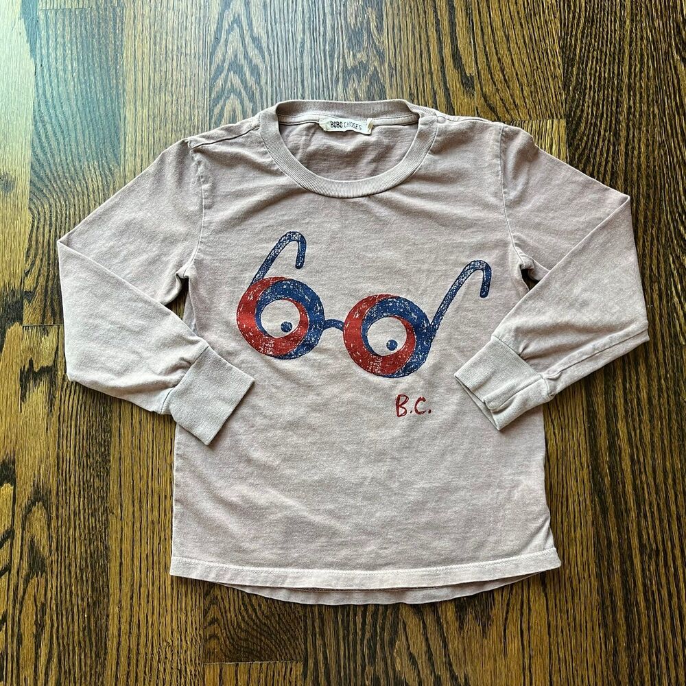 Bobo Choses Dusty Pink Glasses Long Sleeve Tee (4-5Y)